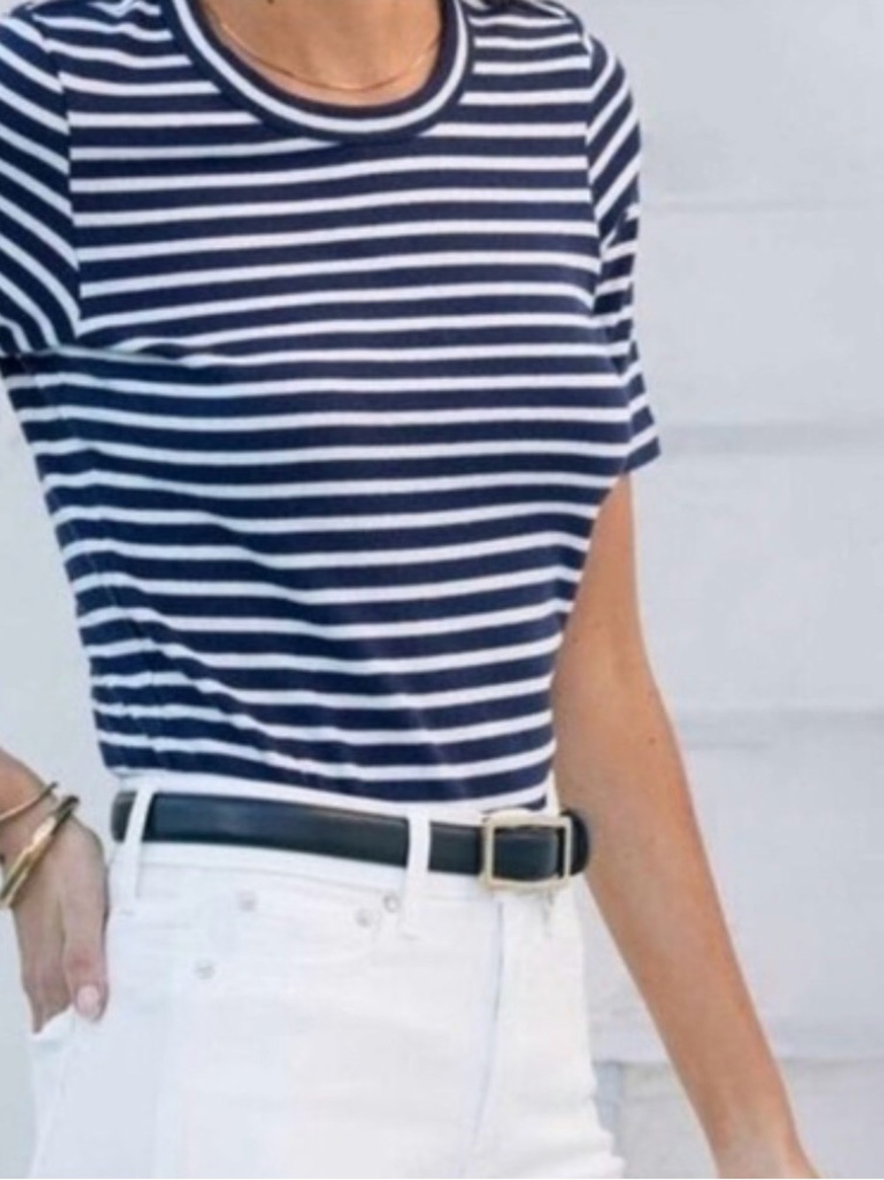 AYR Matinee Navy and White Striped Short Sleeve Tee XS